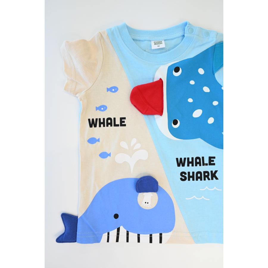 チークルーム cheek room くじらとさめ Tシャツ ( 80 90 100 110 120 130 ) 子ども服 男の子 女の子 キッズ | CHEEK ROOM | 03
