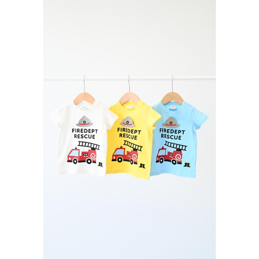 チークルーム cheek room 消防車 Tシャツ ( 80 90 100 110 120 130 ) 子ども服 男の子 女の子 キッズ Tシャツ | CHEEK ROOM | 01