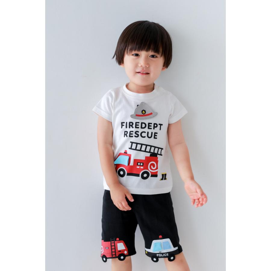 チークルーム cheek room 消防車 Tシャツ ( 80 90 100 110 120 130 ) 子ども服 男の子 女の子 キッズ Tシャツ | CHEEK ROOM | 08