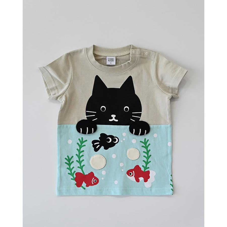 ●30％OFFセール● チークルーム cheek room ねこと水槽 Tシャツ ( 80 90 100 110 120 130 ) 子ども服 キッズ ジュニア 女の子 | CHEEK ROOM | 01