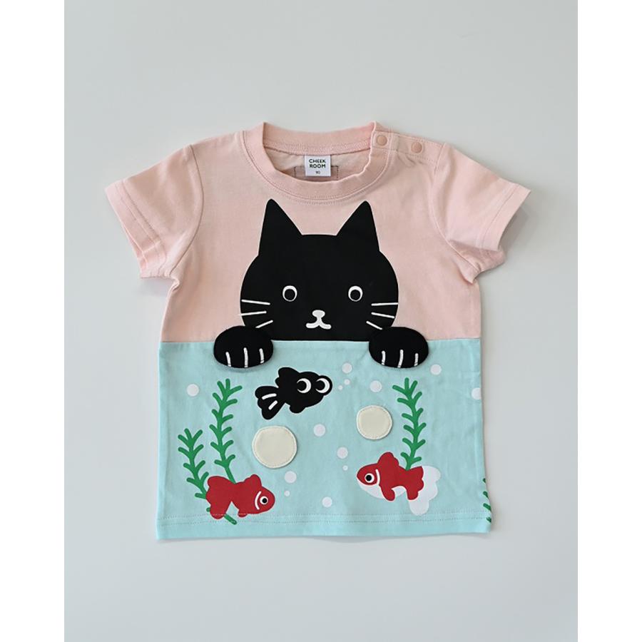 ●30％OFFセール● チークルーム cheek room ねこと水槽 Tシャツ ( 80 90 100 110 120 130 ) 子ども服 キッズ ジュニア 女の子 | CHEEK ROOM | 03