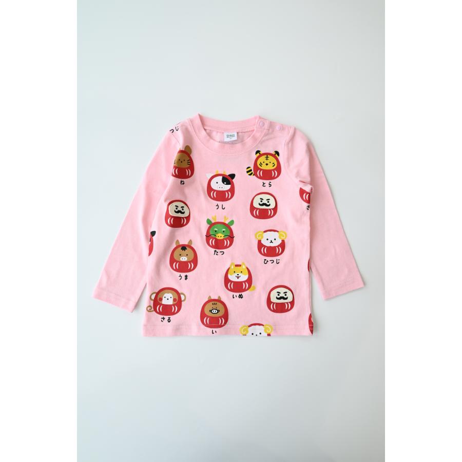 ●50％OFFセール● チークルーム cheek room 干支だるまロングＴシャツ ( 80 90 100 110 120 130 ) 男の子 女の子 キッズ 長袖 | CHEEK ROOM | 02