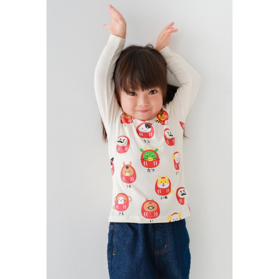 ●50％OFFセール● チークルーム cheek room 干支だるまロングＴシャツ ( 80 90 100 110 120 130 ) 男の子 女の子 キッズ 長袖 | CHEEK ROOM | 07
