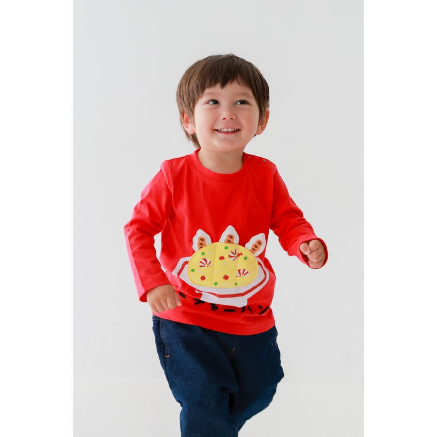 ●50％OFFセール● チークルーム cheek room エビチャーハンロングＴシャツ ( 80 90 100 110 120 130 ) 男の子 女の子 キッズ 長袖 | CHEEK ROOM | 08