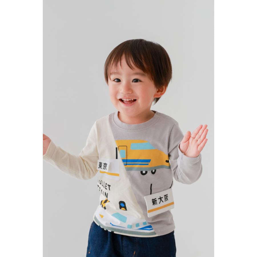 ●30％OFFセール● チークルーム cheek room 駅と新幹線ロングＴシャツ ( 80 90 100 110 120 130 ) 男の子 女の子 キッズ 長袖 | CHEEK ROOM | 06