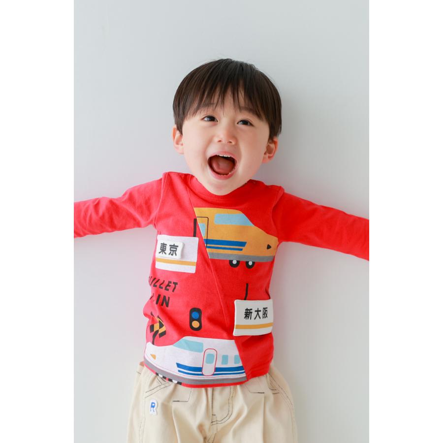 ●50％OFFセール● チークルーム cheek room 駅と新幹線ロングＴシャツ ( 80 90 100 110 120 130 ) 男の子 女の子 キッズ 長袖 | CHEEK ROOM | 07