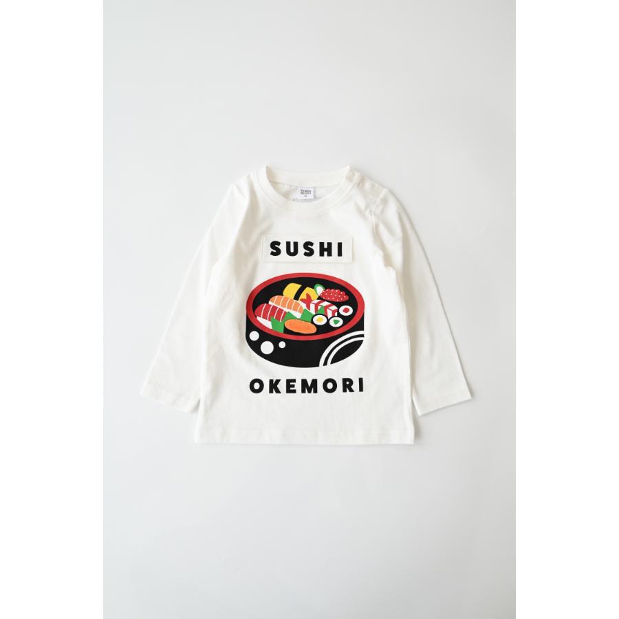 ●50％OFFセール● チークルーム cheek room 桶のお寿司ロングＴシャツ ( 80 90 100 110 120 130 ) 男の子 女の子 キッズ 長袖 | CHEEK ROOM | 01