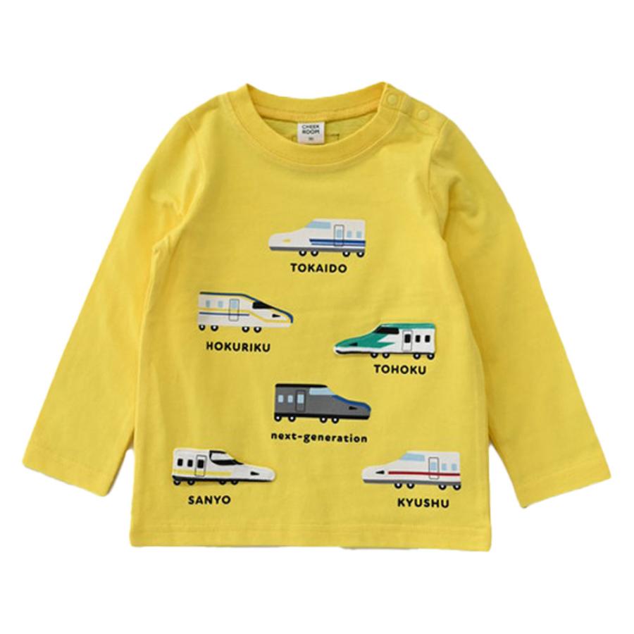 チークルーム cheek room 新幹線 いろいろ ロング Tシャツ  (  80 90 100 110 120 130  )  長袖  男の子 女の子 プレゼント 誕生日 通園 通学 ベビー キッズ | CHEEK ROOM | 01