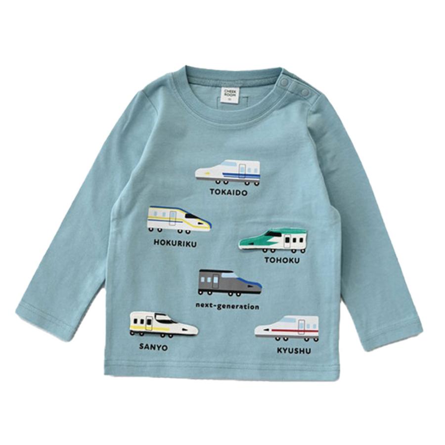 チークルーム cheek room 新幹線 いろいろ ロング Tシャツ  (  80 90 100 110 120 130  )  長袖  男の子 女の子 プレゼント 誕生日 通園 通学 ベビー キッズ | CHEEK ROOM | 03