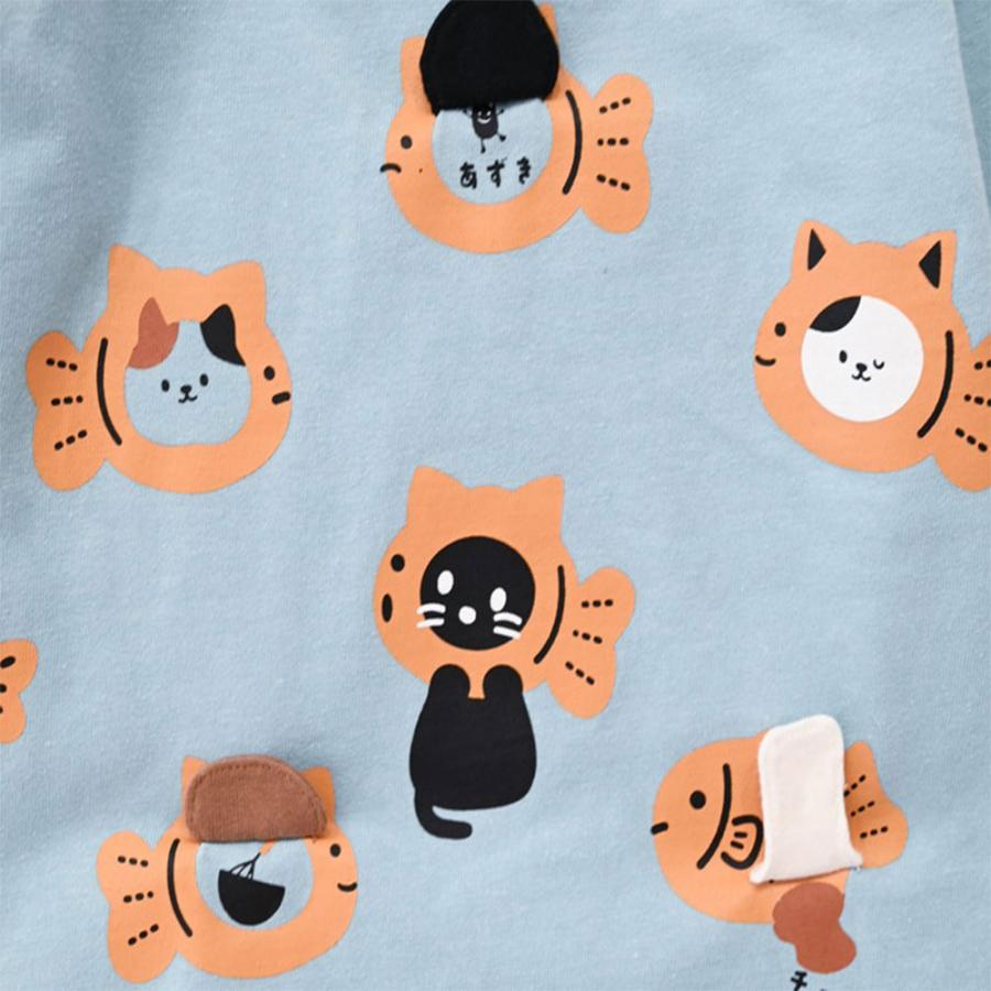 チークルーム cheek room ねこ たい焼き ロング Tシャツ  (  80 90 100 110 120 130  )  長袖  男の子 女の子 プレゼント 誕生日 通園 通学 ベビー キッズ | CHEEK ROOM | 06
