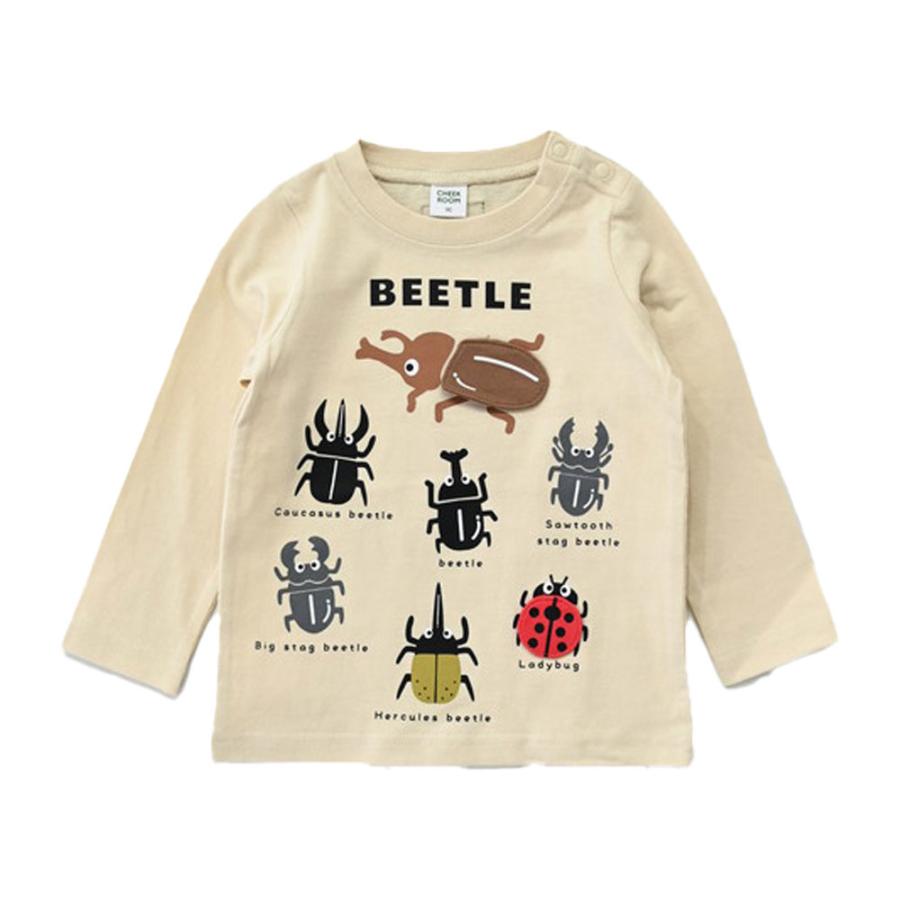 チークルーム cheek room クワガタ カブトムシ ロング Tシャツ  (  80 90 100 110 120 130  )  長袖  男の子 女の子 プレゼント 誕生日 通園 通学 ベビー キッズ | CHEEK ROOM | 01