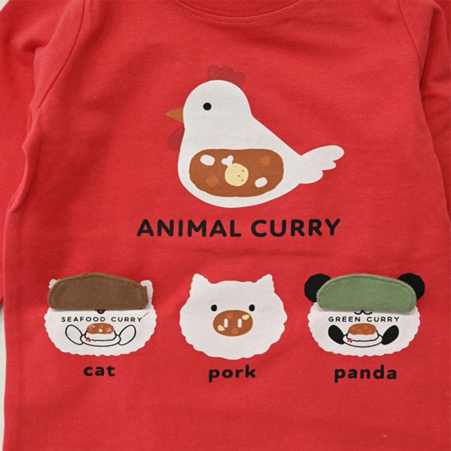 チークルーム cheek room アニマル カレー ロング Tシャツ  (  80 90 100 110 120 130  )  長袖  男の子 女の子 プレゼント 誕生日 通園 通学 ベビー キッズ | CHEEK ROOM | 06
