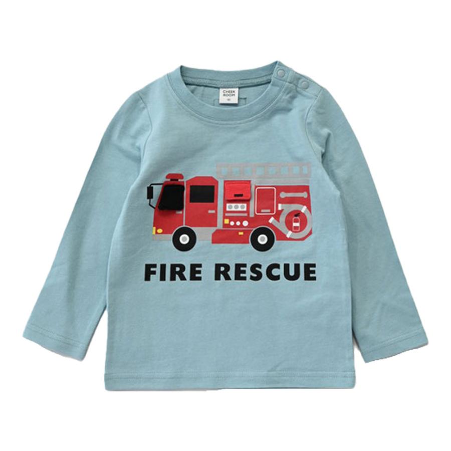 チークルーム cheek room 消防車 ロング Tシャツ  (  80 90 100 110 120 130  )  長袖  男の子 女の子 プレゼント 誕生日 通園 通学 ベビー キッズ | CHEEK ROOM | 03