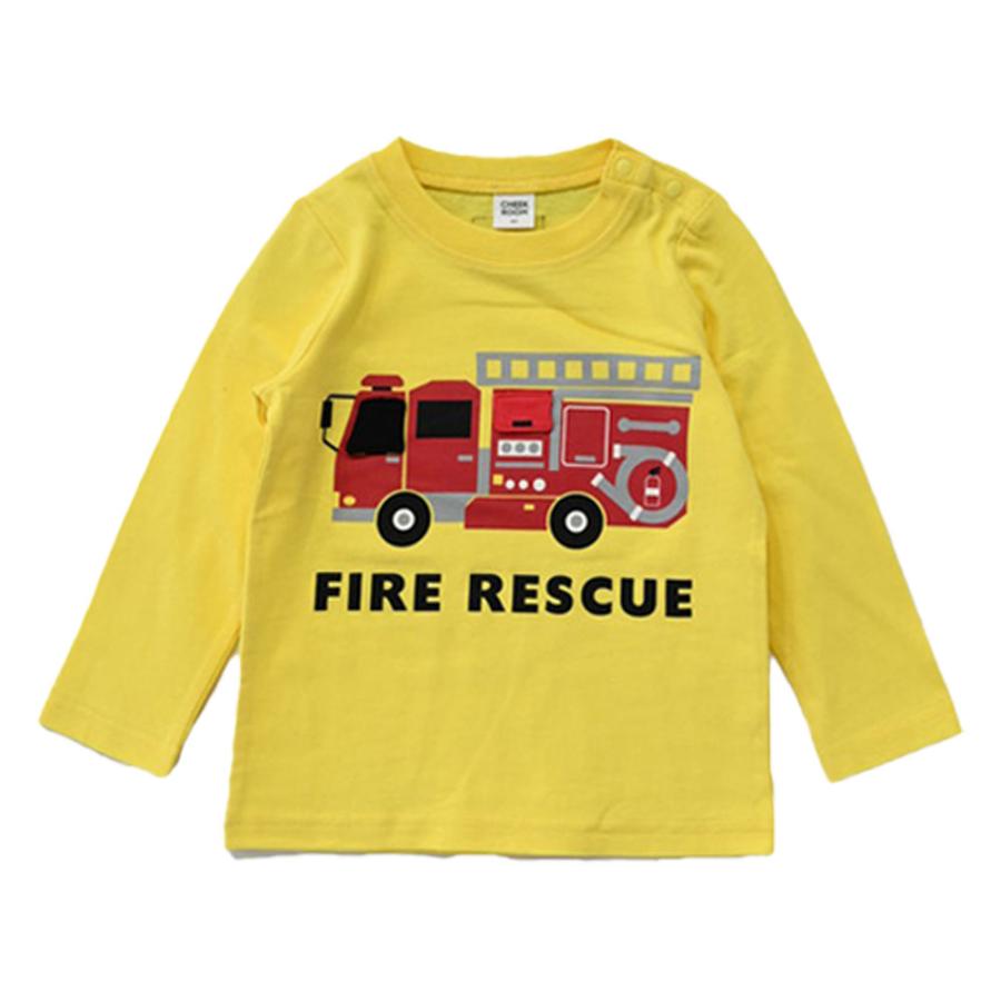 チークルーム cheek room 消防車 ロング Tシャツ  (  80 90 100 110 120 130  )  長袖  男の子 女の子 プレゼント 誕生日 通園 通学 ベビー キッズ | CHEEK ROOM | 05