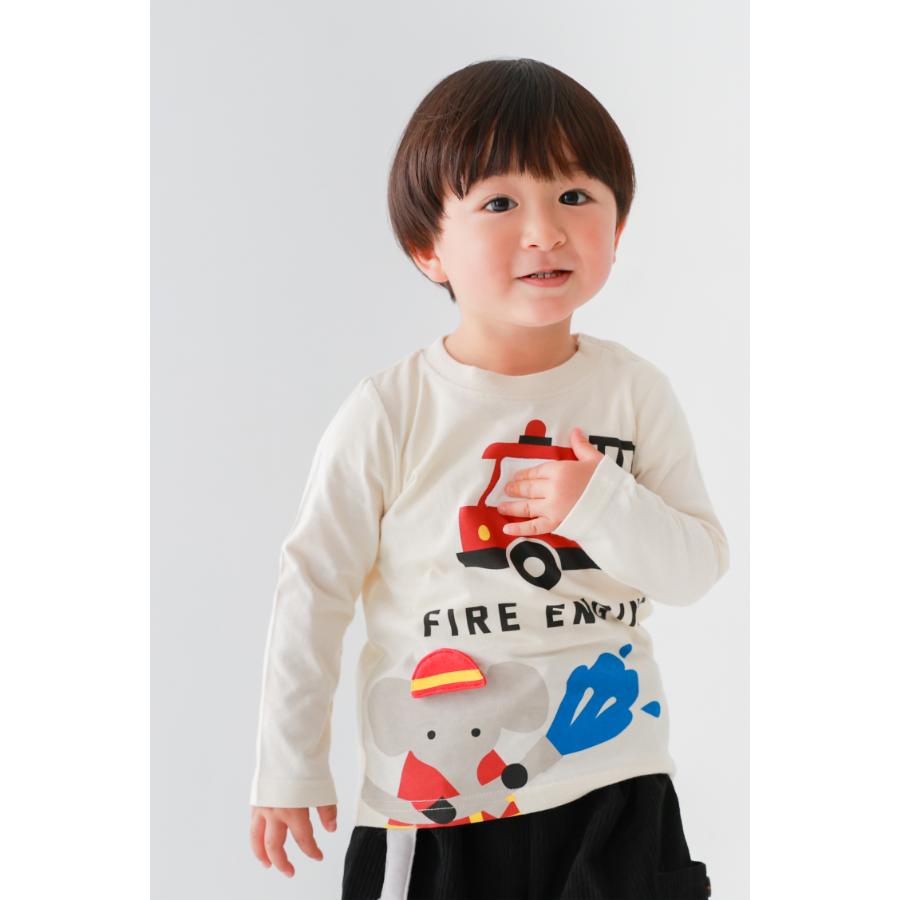 cheekroom チークルーム 福袋 働く車セット （ 90 100 110 120 130 ） /メーカー企画  2026年 新春 ロンT トレーナー 仕掛け 知育 車 新幹線 消防車 | CHEEK ROOM | 01