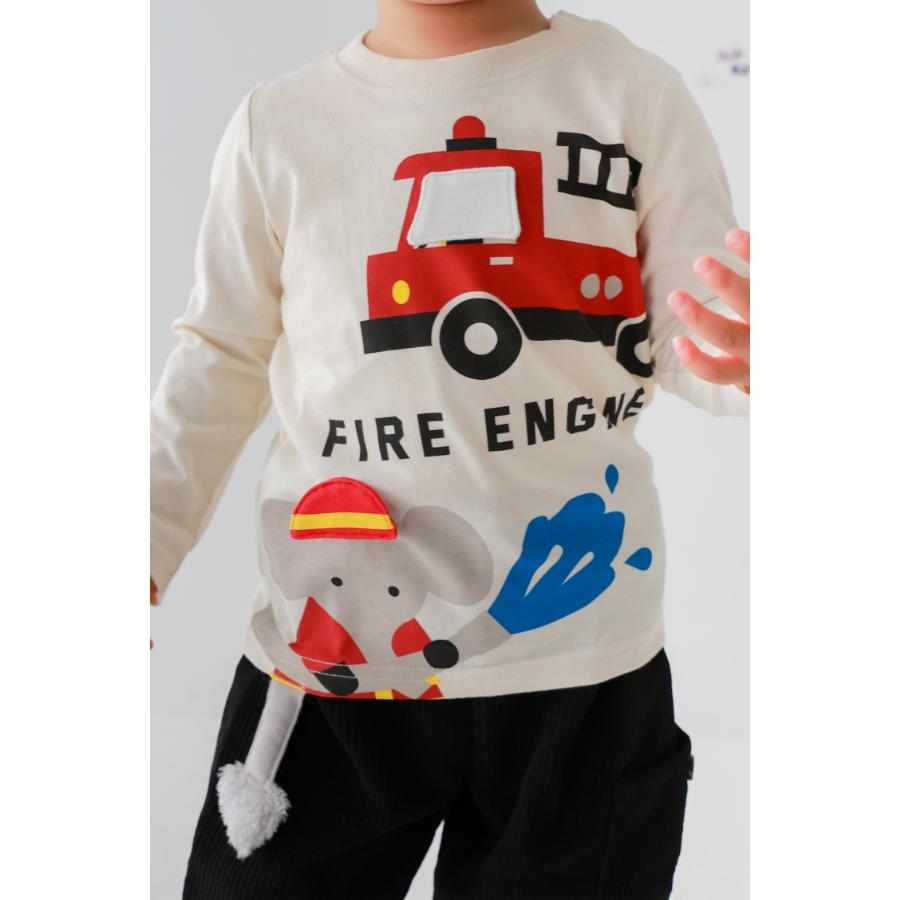 cheekroom チークルーム 福袋 働く車セット （ 90 100 110 120 130 ） /メーカー企画  2026年 新春 ロンT トレーナー 仕掛け 知育 車 新幹線 消防車 | CHEEK ROOM | 03