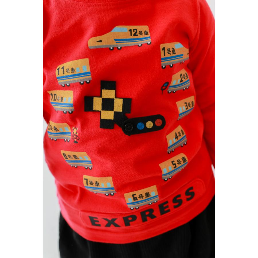 cheekroom チークルーム 福袋 働く車セット （ 90 100 110 120 130 ） /メーカー企画  2026年 新春 ロンT トレーナー 仕掛け 知育 車 新幹線 消防車 | CHEEK ROOM | 08