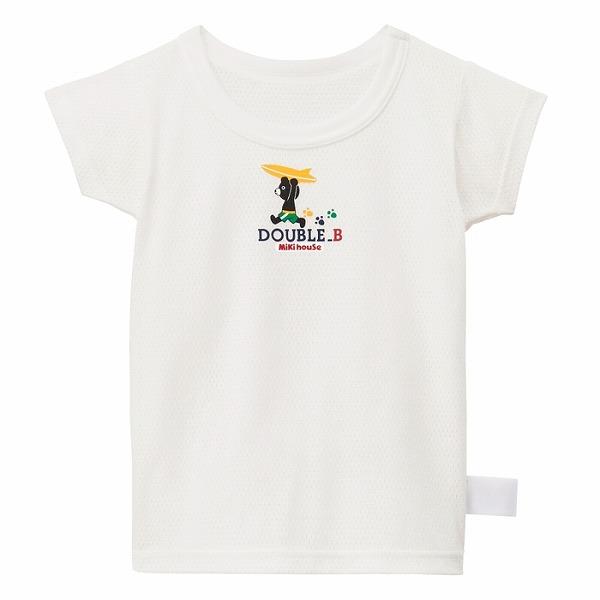 ●取り寄せ商品●ミキハウス　ダブルビー　mikihouse　メッシュ天竺半袖Ｔシャツ(80・90・100・110・120・130・140)肌着 下着 男の子 抗菌 子ども服 | wb | 01