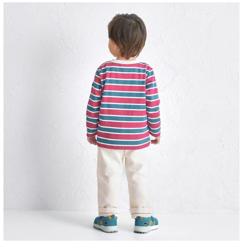 ●取り寄せ商品●ミキハウス　ダブルビー　mikihouse　ボーダー長袖Ｔシャツ(80・90・100・110・120・130・140・150）小学生　　男の子　女の子　ロンT | wb | 07