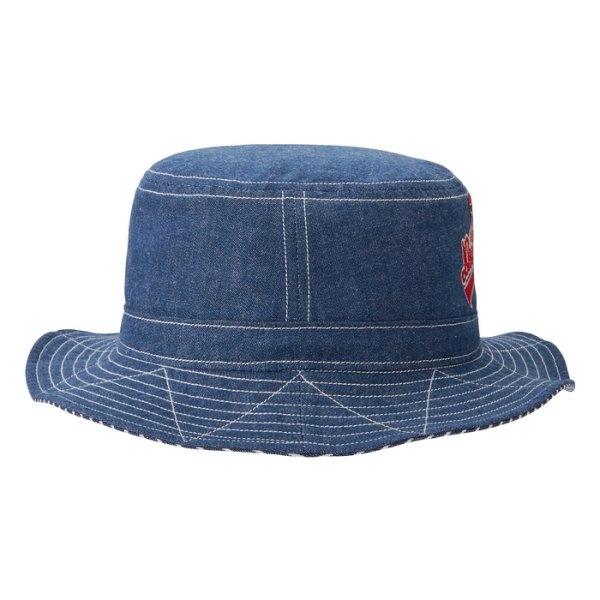 ●取り寄せ商品●30％OFFセール●ミキハウス ダブルビー mikihouse デニム バケット ハット 帽子( 50cm 52cm 54cm ）UVカット 綿100 アウトレットの画像