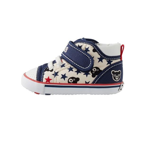 ●30%OFFセール●ミキハウス　ダブルビー　mikihouse　総柄 ハイカット ベビーセカンドシューズ(13・13.5・14・14.5)靴　子ども　幼稚園 | wb | 06