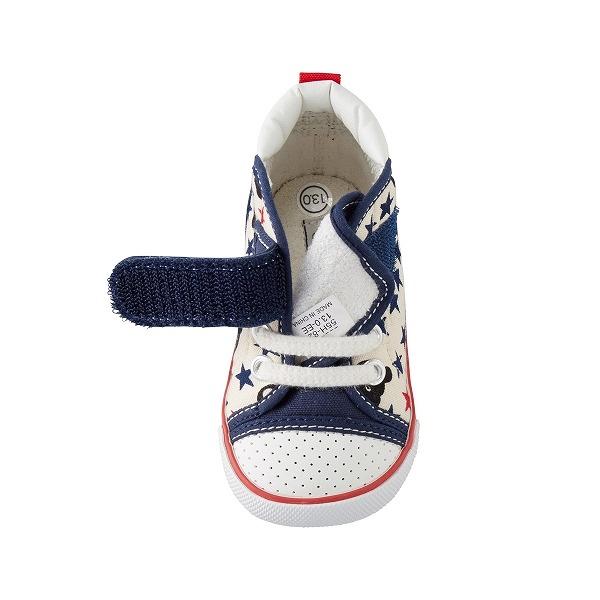 ●30%OFFセール●ミキハウス　ダブルビー　mikihouse　総柄 ハイカット ベビーセカンドシューズ(13・13.5・14・14.5)靴　子ども　幼稚園 | wb | 08