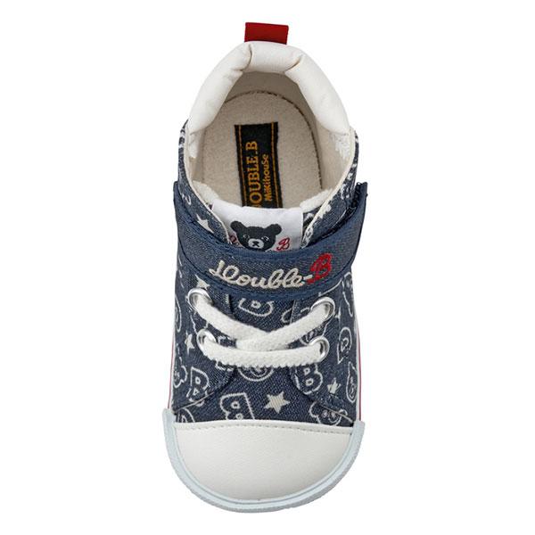 ●50％OFFセール●ミキハウス　ダブルビー　mikihouse　デニム　総柄　セカンド　シューズ(13cm・13.5cm・14cm・14.5cm・15cm・15.5cm）アウトレット | wb | 02