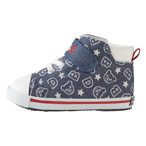 ●50％OFFセール●ミキハウス　ダブルビー　mikihouse　デニム　総柄　セカンド　シューズ(13cm・13.5cm・14cm・14.5cm・15cm・15.5cm）アウトレット | wb | 03