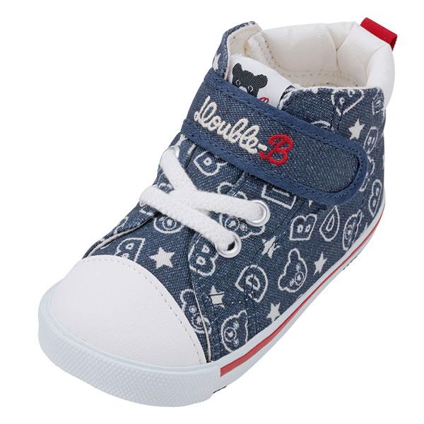●50％OFFセール●ミキハウス　ダブルビー　mikihouse　デニム　総柄　セカンド　シューズ(13cm・13.5cm・14cm・14.5cm・15cm・15.5cm）アウトレット | wb | 07