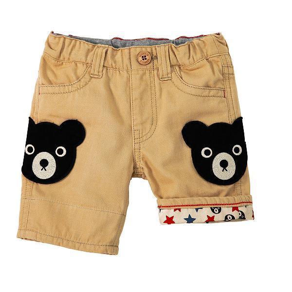 ●取り寄せ商品●ミキハウス　ダブルビー　mikihouse　ダブルワッペン付き６分丈パンツ(90・100・110・120・130）アウトレット男の子 ハーフパンツ デニム_1