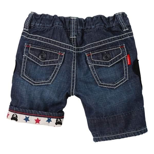 ●取り寄せ商品●ミキハウス　ダブルビー　mikihouse　ダブルワッペン付き６分丈パンツ(90・100・110・120・130）アウトレット男の子 ハーフパンツ デニム_3