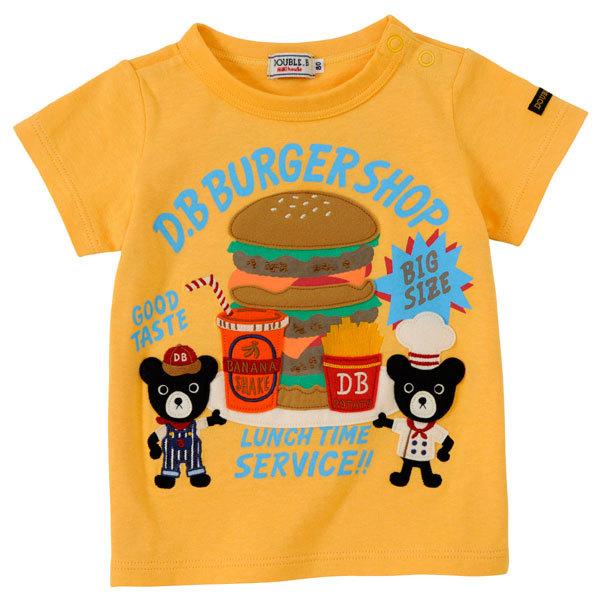 ●40％OFFセール●ミキハウス　ダブルビーmikihouse　ハンバーガーショップ　Bくん　ワッペン　半袖Ｔシャツ(80・90・100）アウトレット キッズ ベビー トップス | wb | 01