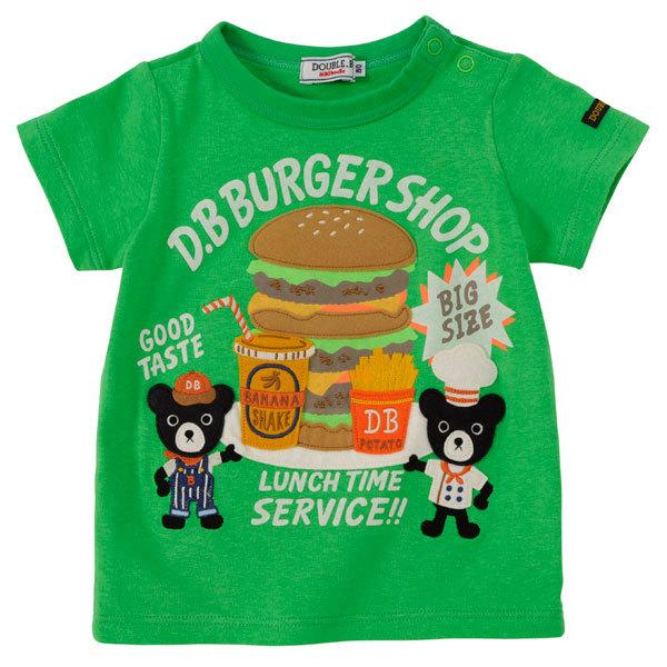 ●40％OFFセール●ミキハウス　ダブルビーmikihouse　ハンバーガーショップ　Bくん　ワッペン　半袖Ｔシャツ(80・90・100）アウトレット キッズ ベビー トップス | wb | 03