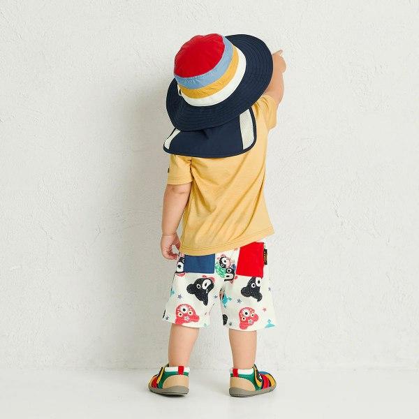 ●取り寄せ商品●ミキハウス ダブルビー mikihouse ハット 帽子 ( 48cm 50cm 52cm 54cm ）キッズ 女の子  男の子  日よけカバー付き 紫外線対策 UVカットの画像