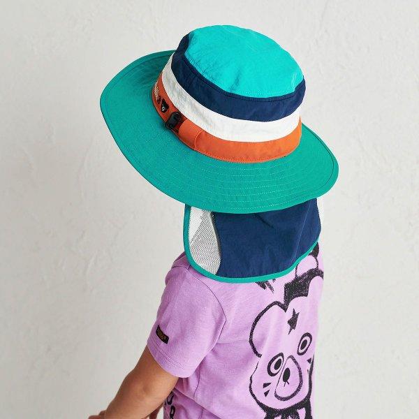 ●取り寄せ商品●ミキハウス ダブルビー mikihouse ハット 帽子 ( 48cm 50cm 52cm 54cm ）キッズ 女の子  男の子  日よけカバー付き 紫外線対策 UVカットの画像