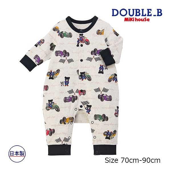 ● 取り寄せ商品●  ミキハウス ダブルビー mikihouse DBレーシング 総柄 カバーオール 男の子（ 70 80 90 ）ベビー 赤ちゃん | wb