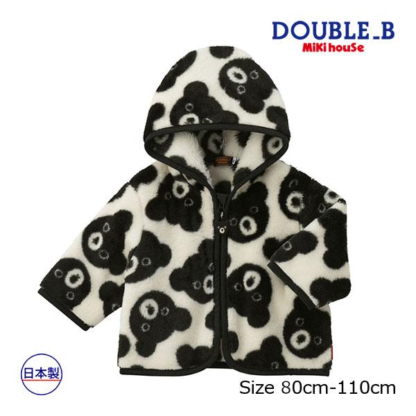 ●取り寄せ商品●ミキハウス　ダブルビー　mikihouse　Bくん　くま　総柄　コート（80・90・100・110）男の子　女の子　もこもこ　アウター　　　出産　祝い | wb