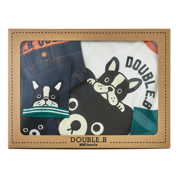 ●取り寄せ商品●ミキハウス　ダブルビー　mikihouse　長袖Ｔシャツセット　BOX付き（フリー(70-80cm)）男の子　　　出産　祝い　ロンT　パンツ　セットの画像