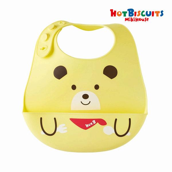 ●30％OFFセール●ミキハウス　ホットビスケッツ　立体ポケット付きランチスタイ（ビブ）/クリアケース付　シリコン素材 | MIKI HOUSE