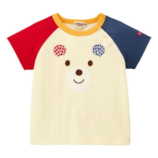 ●30％OFFセール●ミキハウス　ホットビスケッツmikihouse　お顔のラグラン半袖Ｔシャツ(70・80・90・100・110）子ども服　ベビー　赤ちゃん　幼児 | MIKI HOUSE | 01
