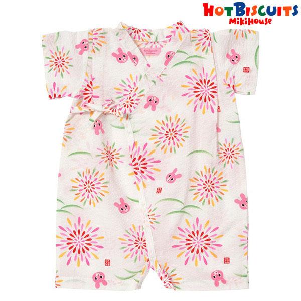 最大87 Offクーポン ミキハウス正規販売店 ミキハウス ホットビスケッツ Mikihouse 花火柄甚平オール S M Quran Unv Edu Sd