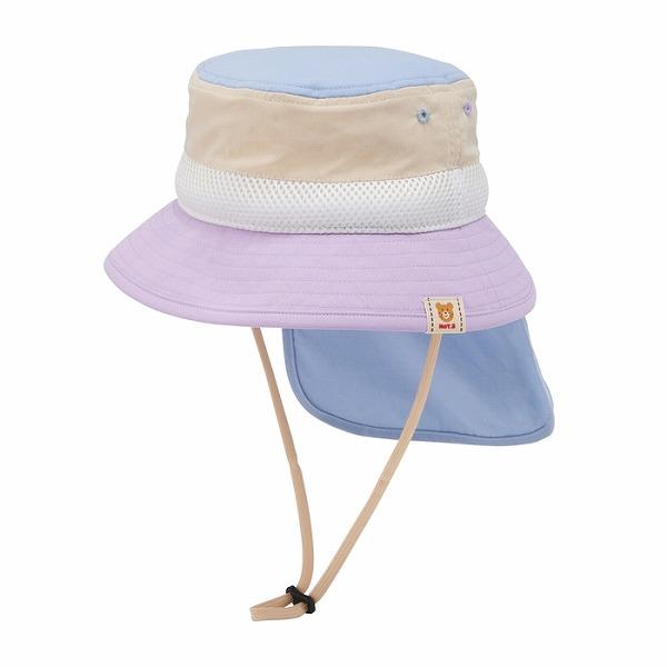 ●取り寄せ商品●ミキハウス　ホットビスケッツ　mikihouse　日よけ付き サファリハット 帽子 ( 48cm 50cm 52cm ）女の子 男の子 軽量 ハット　ポリエステル | MIKI HOUSE | 12