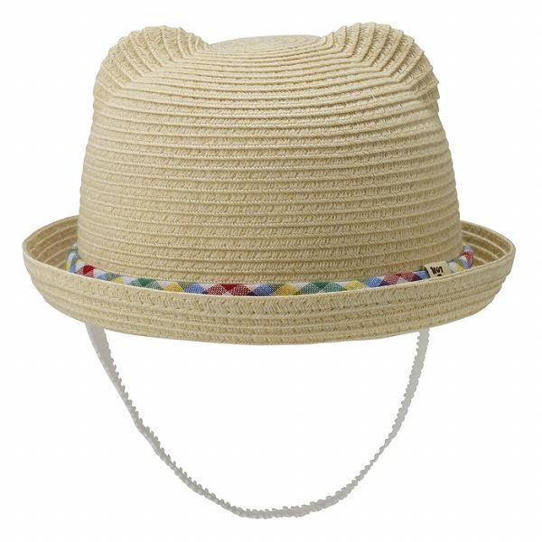 ●取り寄せ商品●ミキハウス　ホットビスケッツ　mikihouse　くま耳 麦わら帽子風 サマーハット 帽子 ( 44cm 46cm 48cm )  ベビー   洗濯可　畳める　UVカット | MIKI HOUSE | 01