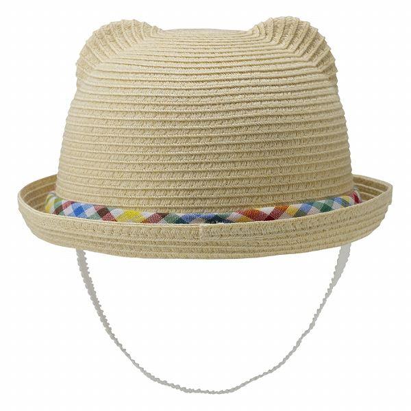 ●取り寄せ商品●ミキハウス　ホットビスケッツ　mikihouse　くま耳 麦わら帽子風 サマーハット 帽子 ( 44cm 46cm 48cm )  ベビー   洗濯可　畳める　UVカット | MIKI HOUSE | 02