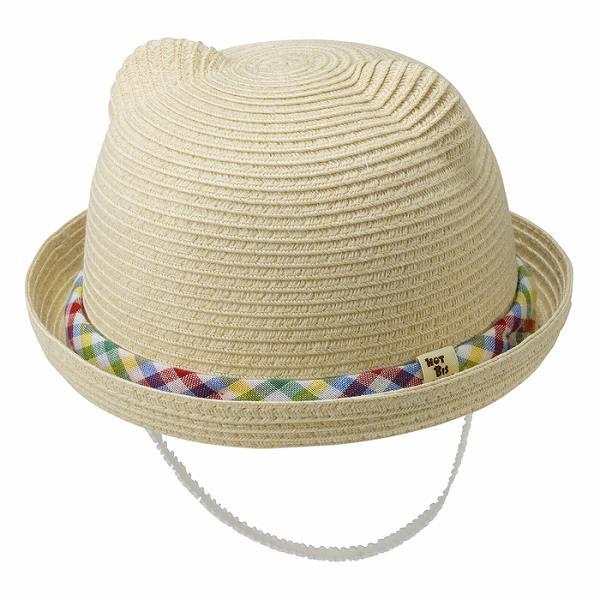 ●取り寄せ商品●ミキハウス　ホットビスケッツ　mikihouse　くま耳 麦わら帽子風 サマーハット 帽子 ( 44cm 46cm 48cm )  ベビー   洗濯可　畳める　UVカット | MIKI HOUSE | 06
