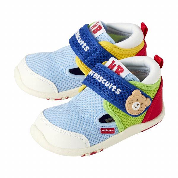 ●取り寄せ商品●ミキハウス　ホットビスケッツ　mikihouse　ダブルラッセル セカンド ベビーシューズ ( 14cm 14.5cm 15cm 15.5cm ） メッシュ サンダル 男の子 | MIKI HOUSE | 01