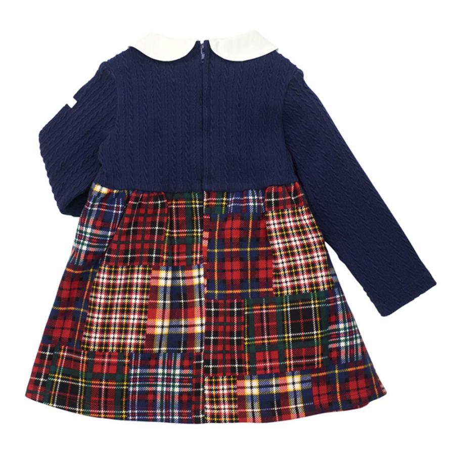 ●30％OFF●ミキハウス ホットビスケッツ mikihouse  パッチワーク チェック柄 長袖 ワンピース （ 80 90 100 ） 女の子  プレゼント 誕生日 アウトレット | MIKI HOUSE | 01
