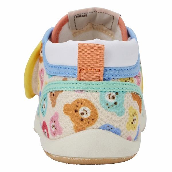 ●取り寄せ商品●ミキハウス　ホットビスケッツ　mikihouse くま 総柄 セカンド ベビーシューズ (14cm・14.5cm・15cm）カラフルビーンズ 靴 | MIKI HOUSE | 01