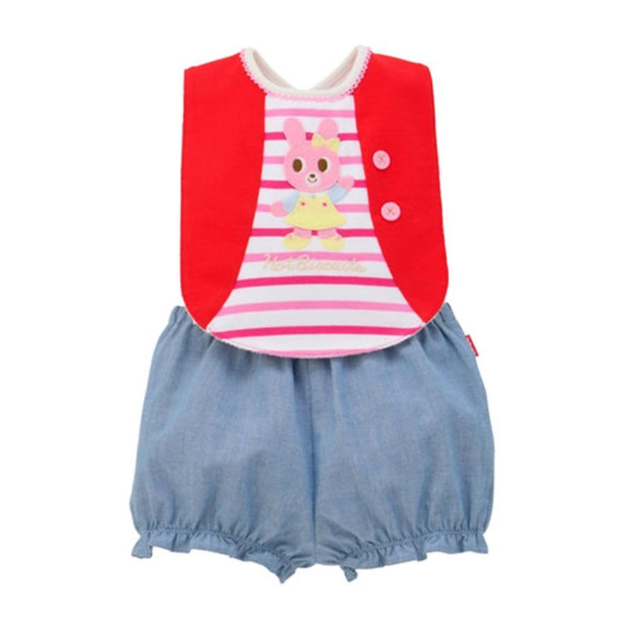 ミキハウス ホットビスケッツ mikihouse ベスト風スタイ＆ブルマセット 〈フリー（70cm-90cm）〉 ベビー 赤ちゃん 出産祝い よだれかけ 男の子 女の子 プレゼン | MIKI HOUSE | 01