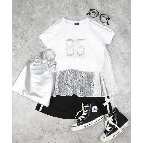 エマーブル　AIMABLE　ラグランチュールレース 半袖 Tシャツ(100・110・120・130・140)子ども服　女の子　小学生　キッズ　ライン入り | AIMABLE | 10